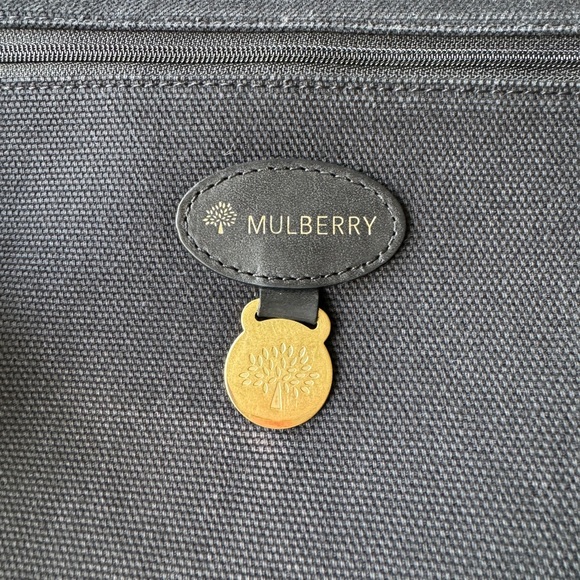 MULBERRY Messenger Satchel Document Shoulder Bag Gray Canvas - Picture 7 of 16